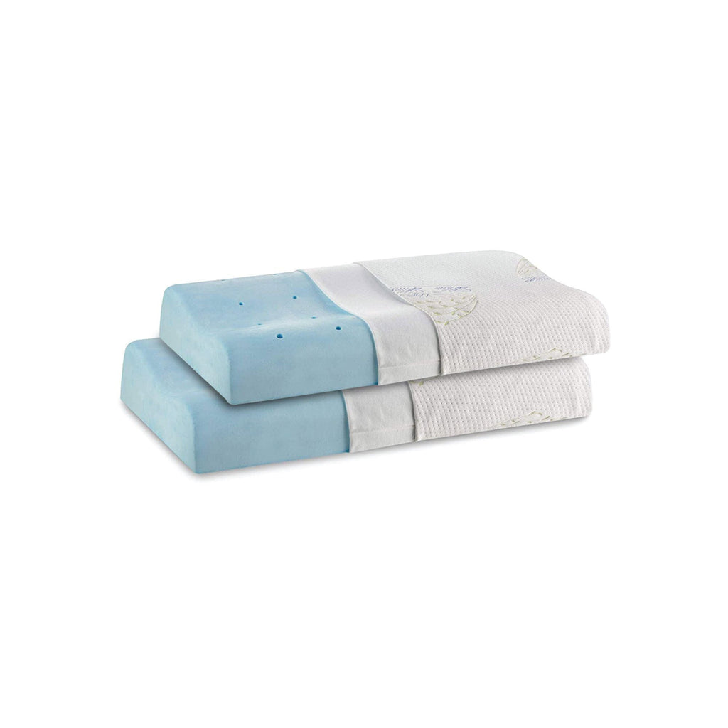 Aloe - Cooling Gel Memory Foam Cervical Pillow - Contour - Medium Firm - The White Willow
