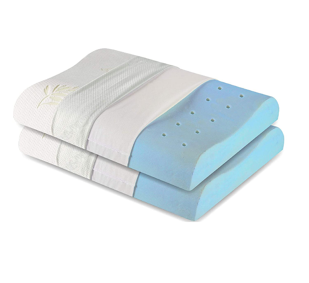 Aloe - Cooling Gel Memory Foam Cervical Pillow - Contour - Medium Firm - The White Willow