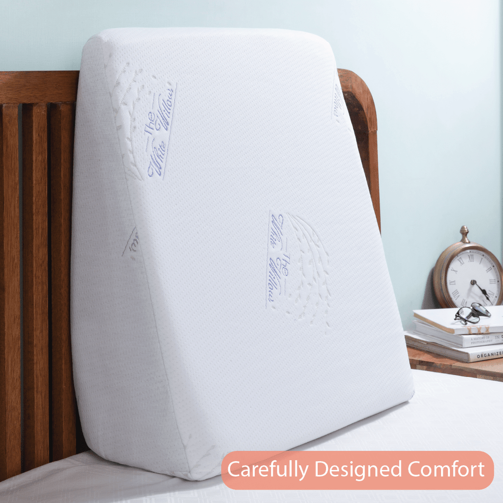 Apollo - Memory Foam & HR Foam Bed Wedge Pillow- Medium Firm Support The White Willow 