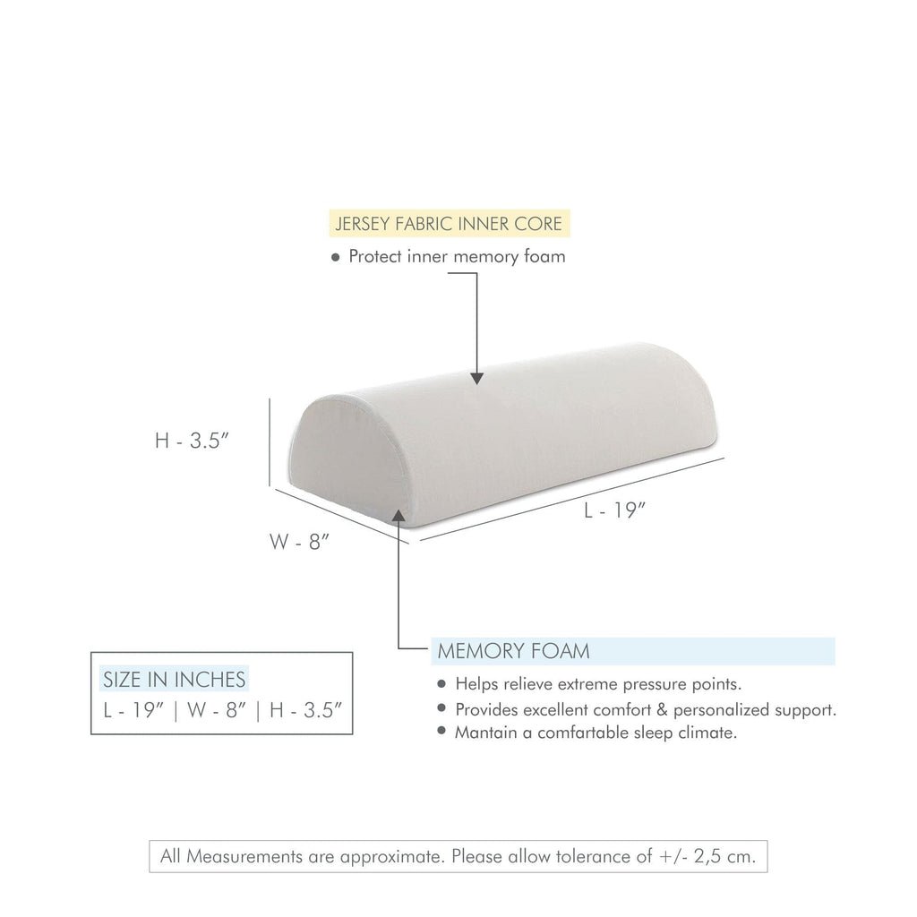 Artemis - Memory Foam & HR Foam 4 in 1 - Half Moon Pillow - Medium Firm Support The White Willow 