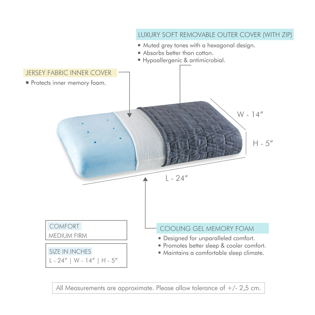 Aspen - Cooling Gel Memory Foam Pillow - Regular - Medium Firm - The White Willow