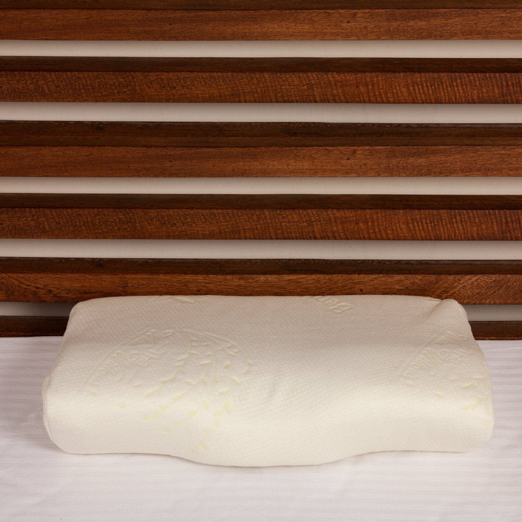 Aster - Memory Foam Neck Pillow - Special Contour - Medium Firm Pillows The White Willow Standard Size Green 