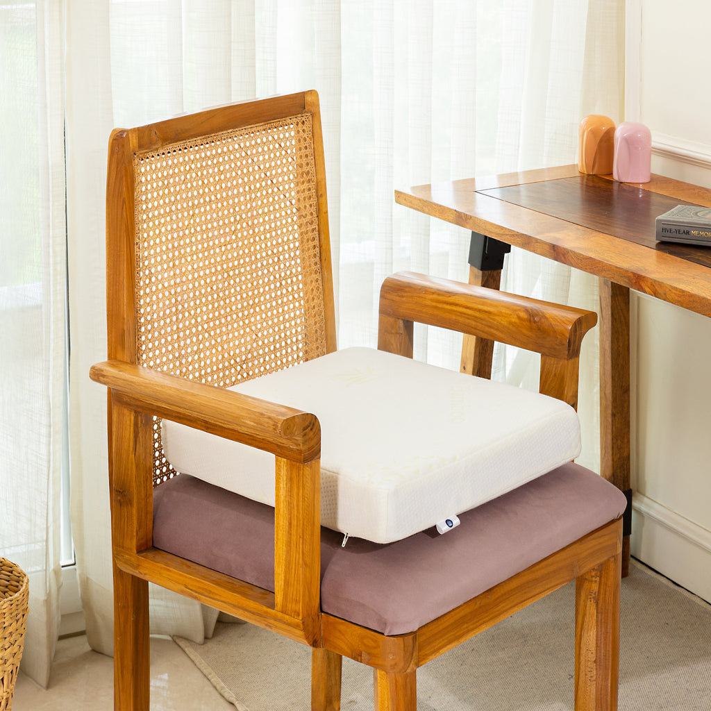 Caladium - Memory Foam & HR Foam Indoor Chair Seat Cushion - Medium Firm Cushion The White Willow 16 x 16 x 3 1 Green
