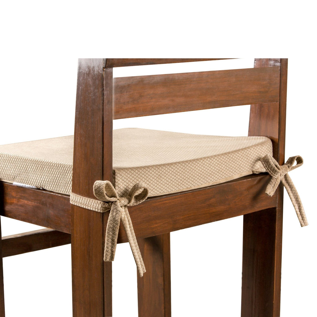 Caladium - Memory Foam & HR Foam Indoor Chair Seat Cushion - Medium Firm Cushion The White Willow Standard Low Height Pack of 1 Beige