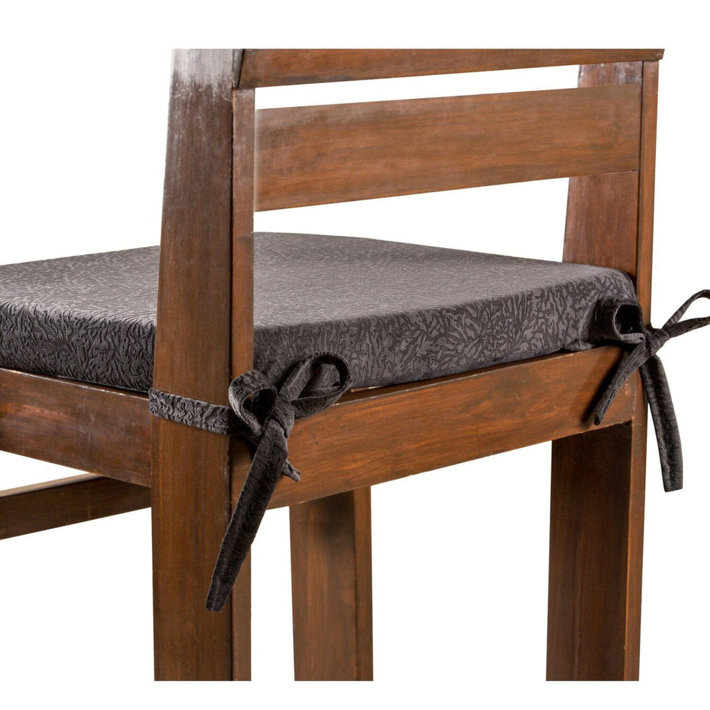 Caladium - Memory Foam & HR Foam Indoor Chair Seat Cushion - Medium Firm Cushion The White Willow Standard Low Height Pack of 1 Black