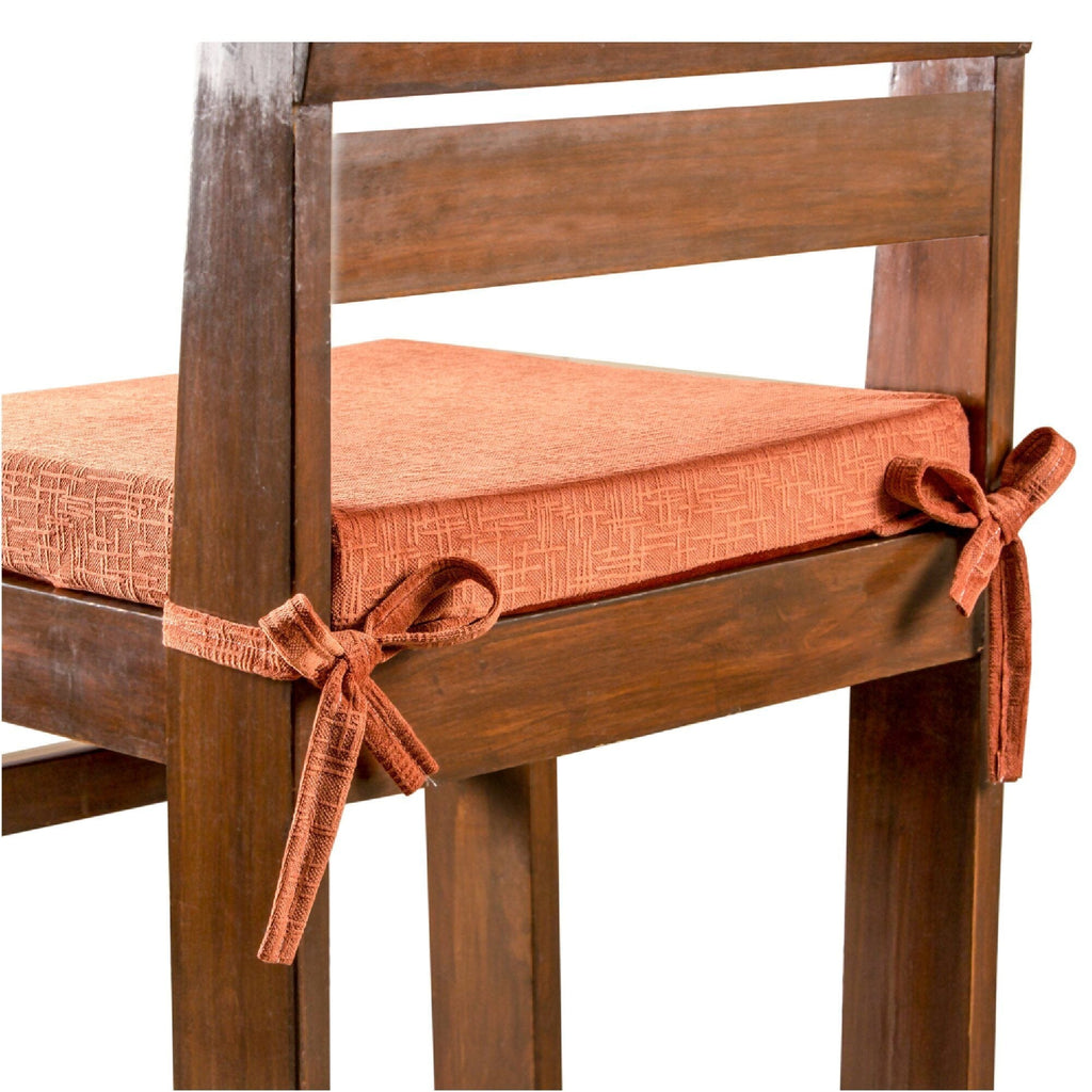 Caladium - Memory Foam & HR Foam Indoor Chair Seat Cushion - Medium Firm Cushion The White Willow Standard Low Height Pack of 1 Orange