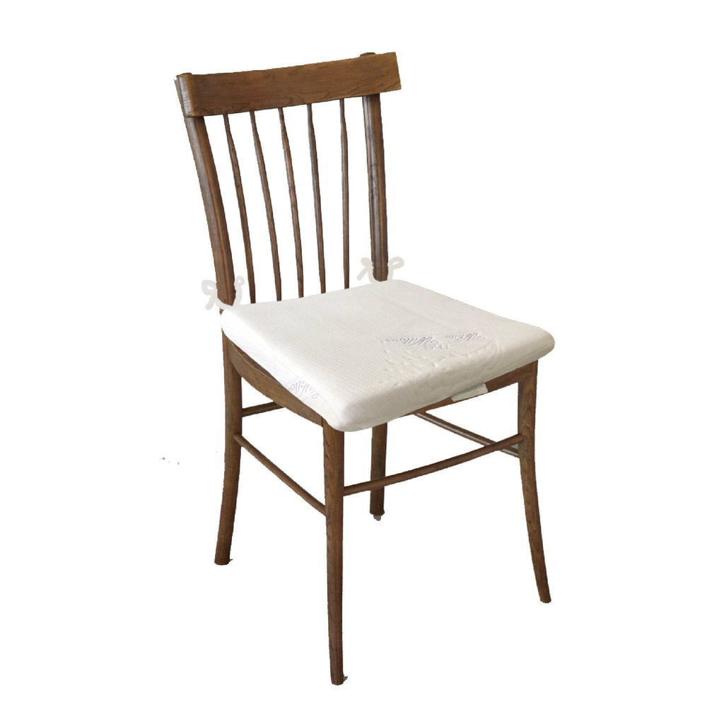 Caladium - Memory Foam & HR Foam Indoor Chair Seat Cushion - Medium Firm Cushion The White Willow Standard Low Height Pack of 1 White