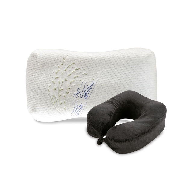 Carnival - Memory Foam Travel Neck Pillow & Junior Size Sleeping Bed Pillow - Soft - The White Willow