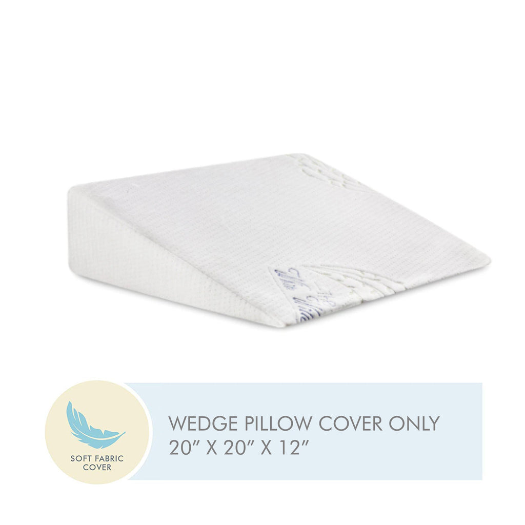 Cooling Gel Memory Foam & HR Foam Bed Wedge Pillow Cover Only - The White Willow