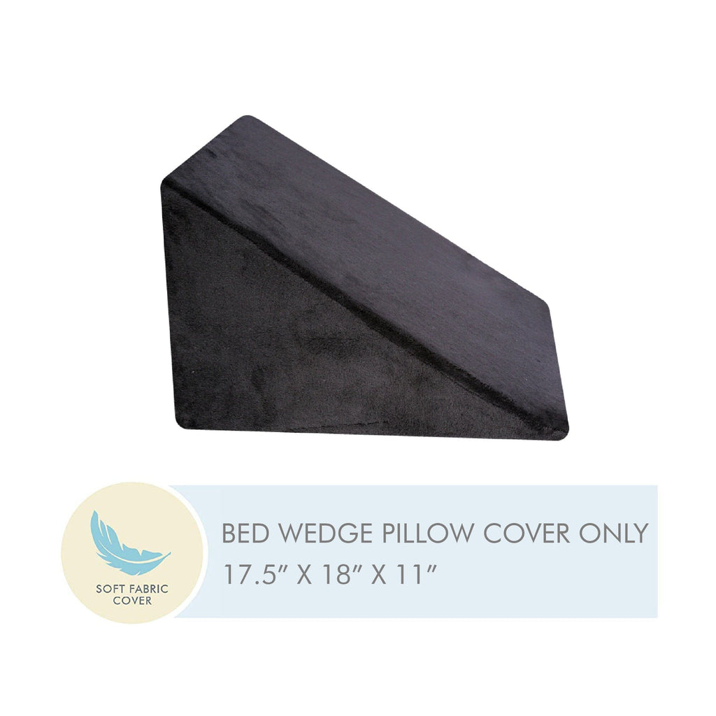 Cooling Gel Memory Foam & HR Foam Bed Wedge Pillow Cover Only Pillow Cover The White Willow Standard 18" x 18" 10" Inch Medium Height Black