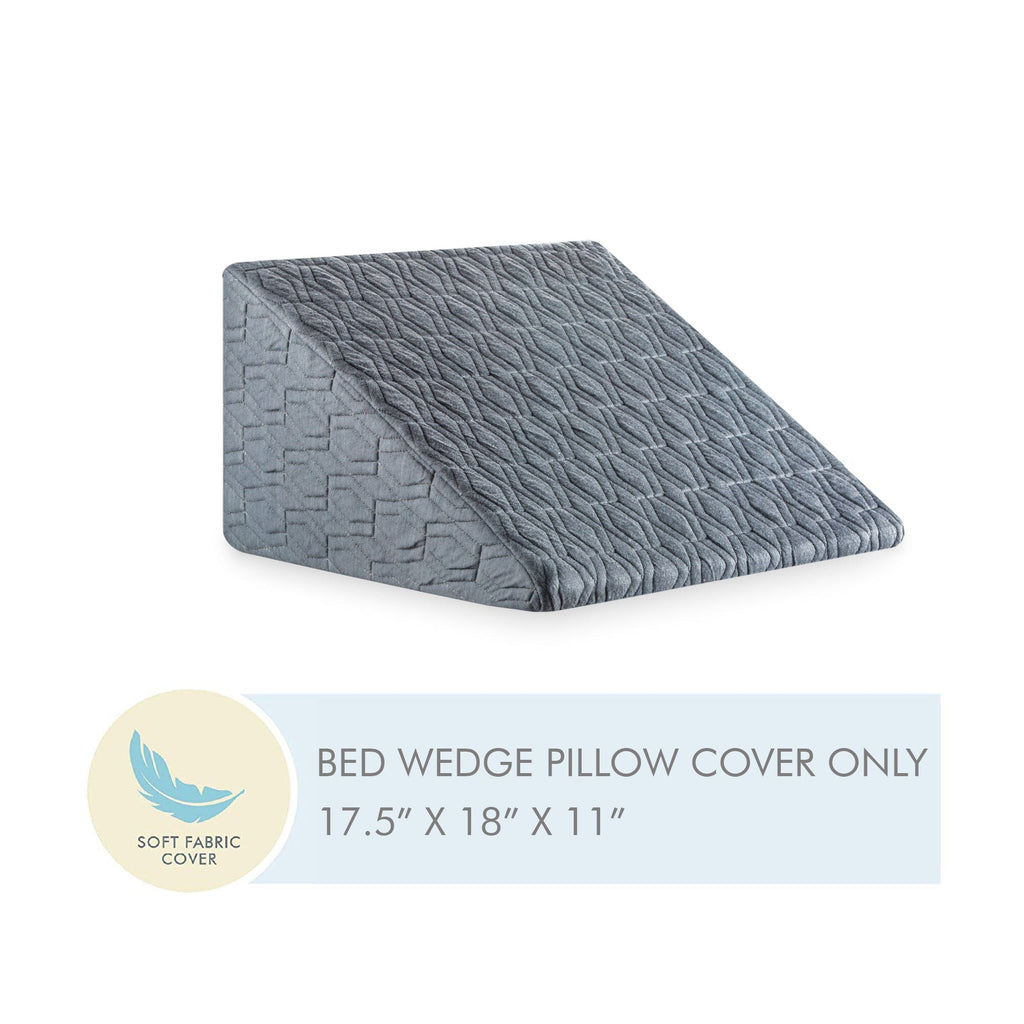 Cooling Gel Memory Foam & HR Foam Bed Wedge Pillow Cover Only Pillow Cover The White Willow Standard 18" x 18" 10" Inch Medium Height Grey
