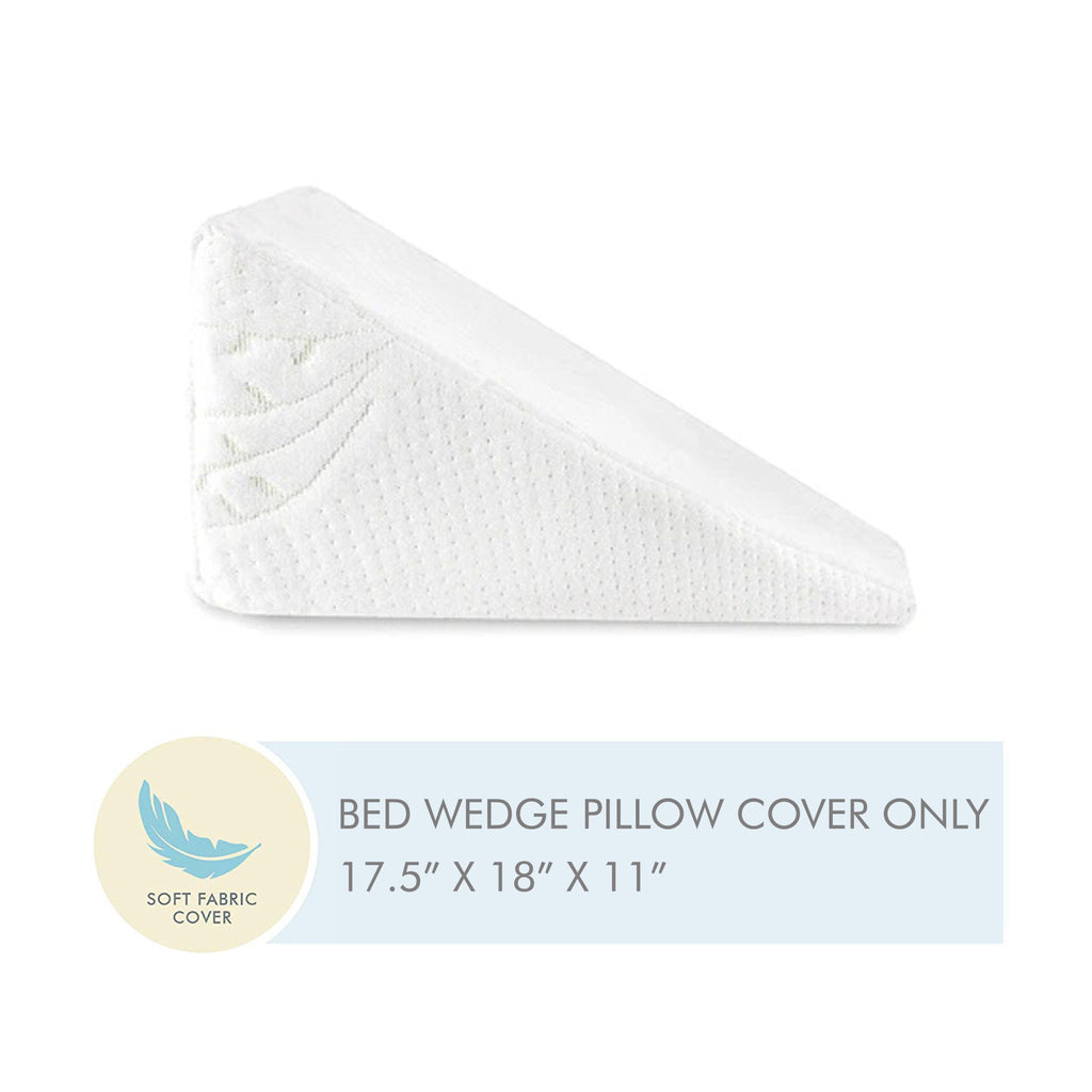 Cooling Gel Memory Foam & HR Foam Bed Wedge Pillow Cover Only Pillow Cover The White Willow Standard 18" x 18" 10" Inch Medium Height Multi