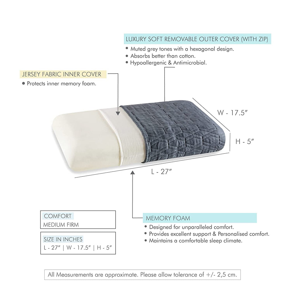 Cypress - Memory Foam Pillow - Regular - Medium Firm Pillows The White Willow 