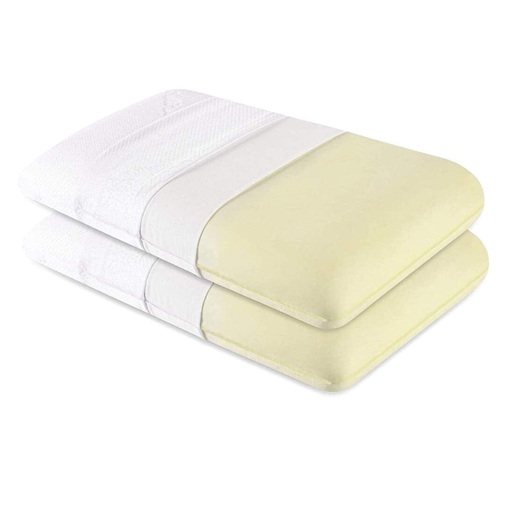 Cypress - Memory Foam Pillow - Regular - Medium Firm Pillows The White Willow 4""H Standard Size-Medium Height Pack of 2 White