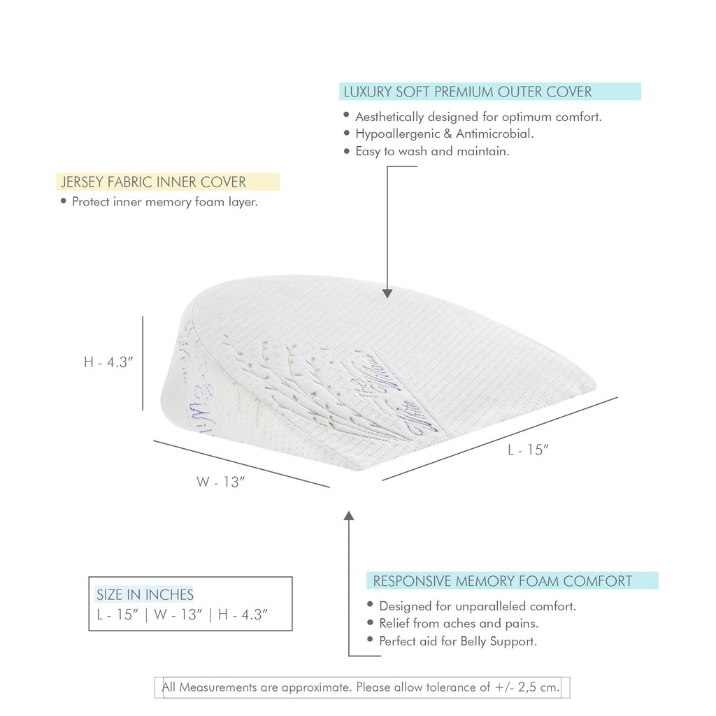 Essentia - Maternity Combo - C Shaped Pregnancy Pillow & Bed Wedge Pillow - Medium Firm - The White Willow
