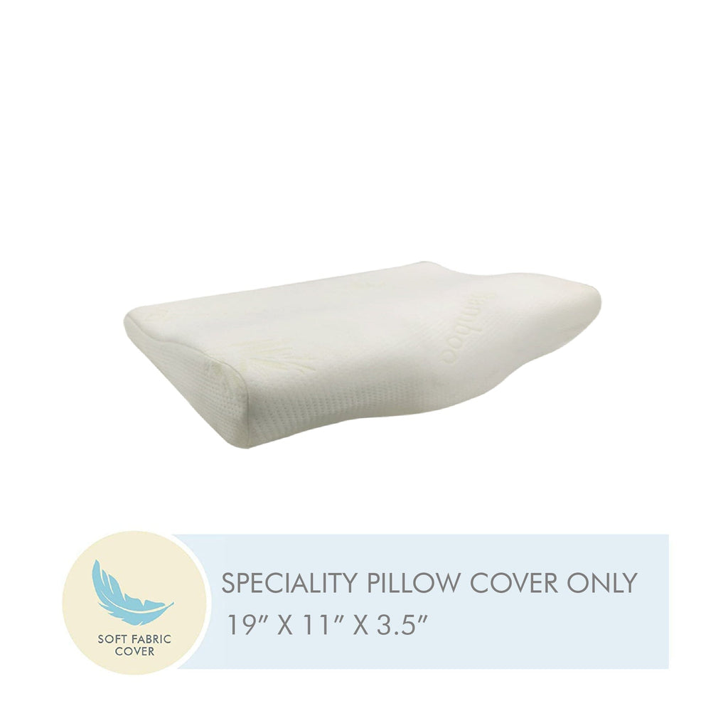 Memory Foam Neck Pillow - Special Contour - Cover Only Pillow Cover The White Willow Standard Size Green 
