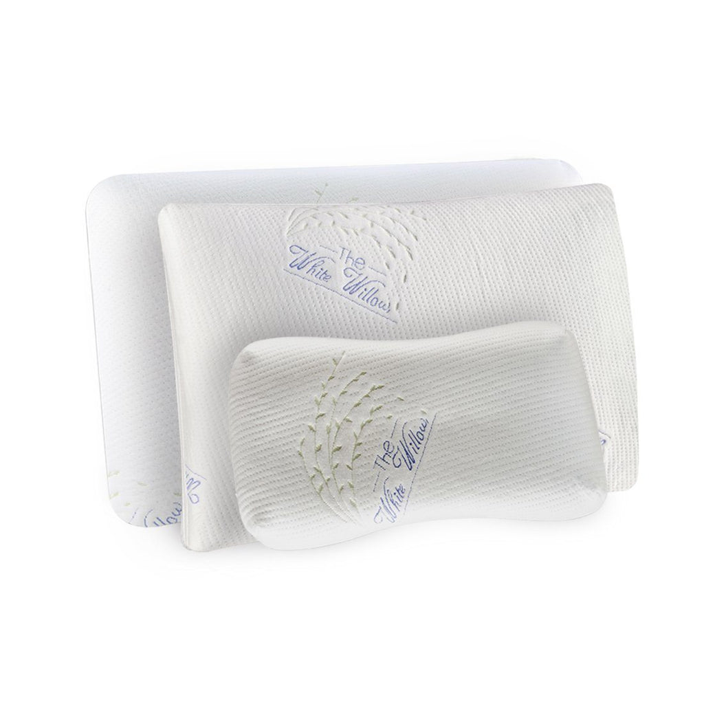 Menage - Family Combo - Memory Foam Pillow, Slim Pillow & Junior Kids Pillow - Soft - The White Willow