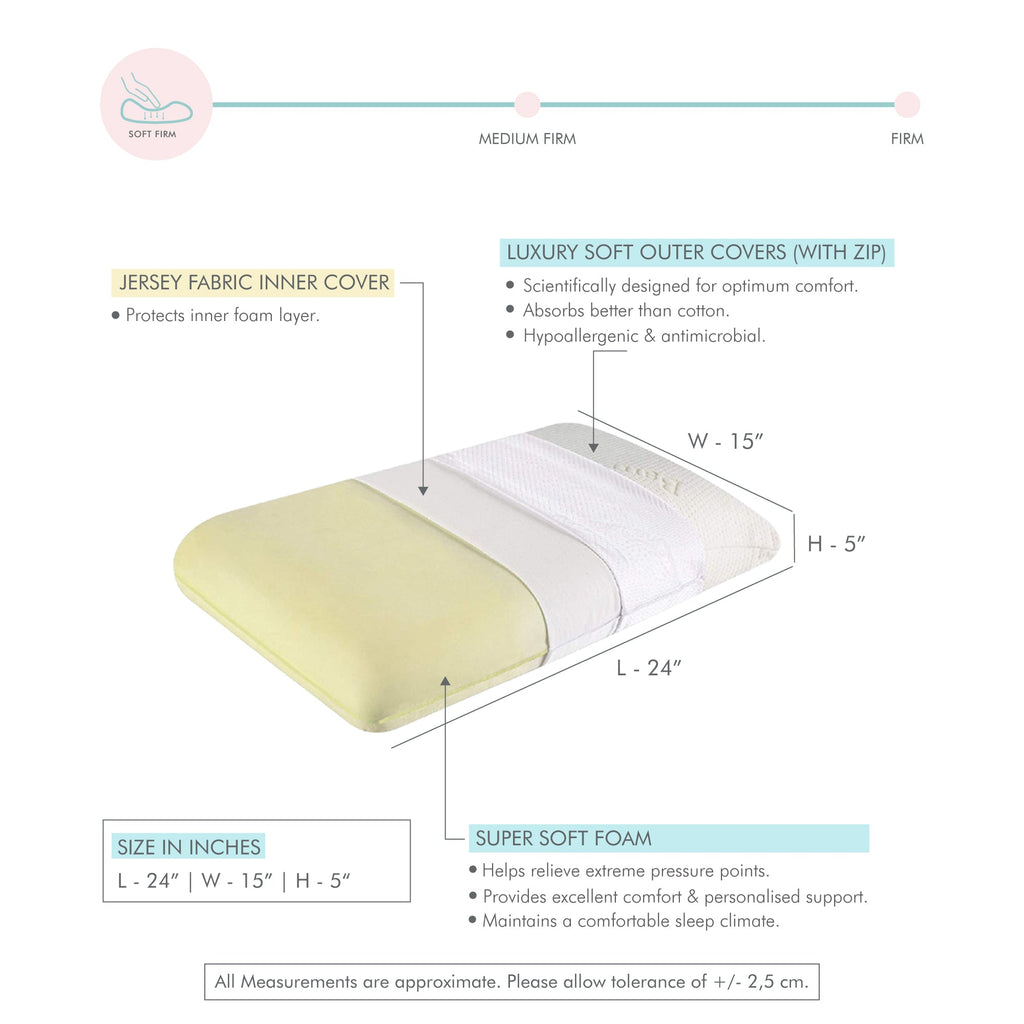 Palmer - Super Soft Bed Pillow - Regular - Soft - The White Willow