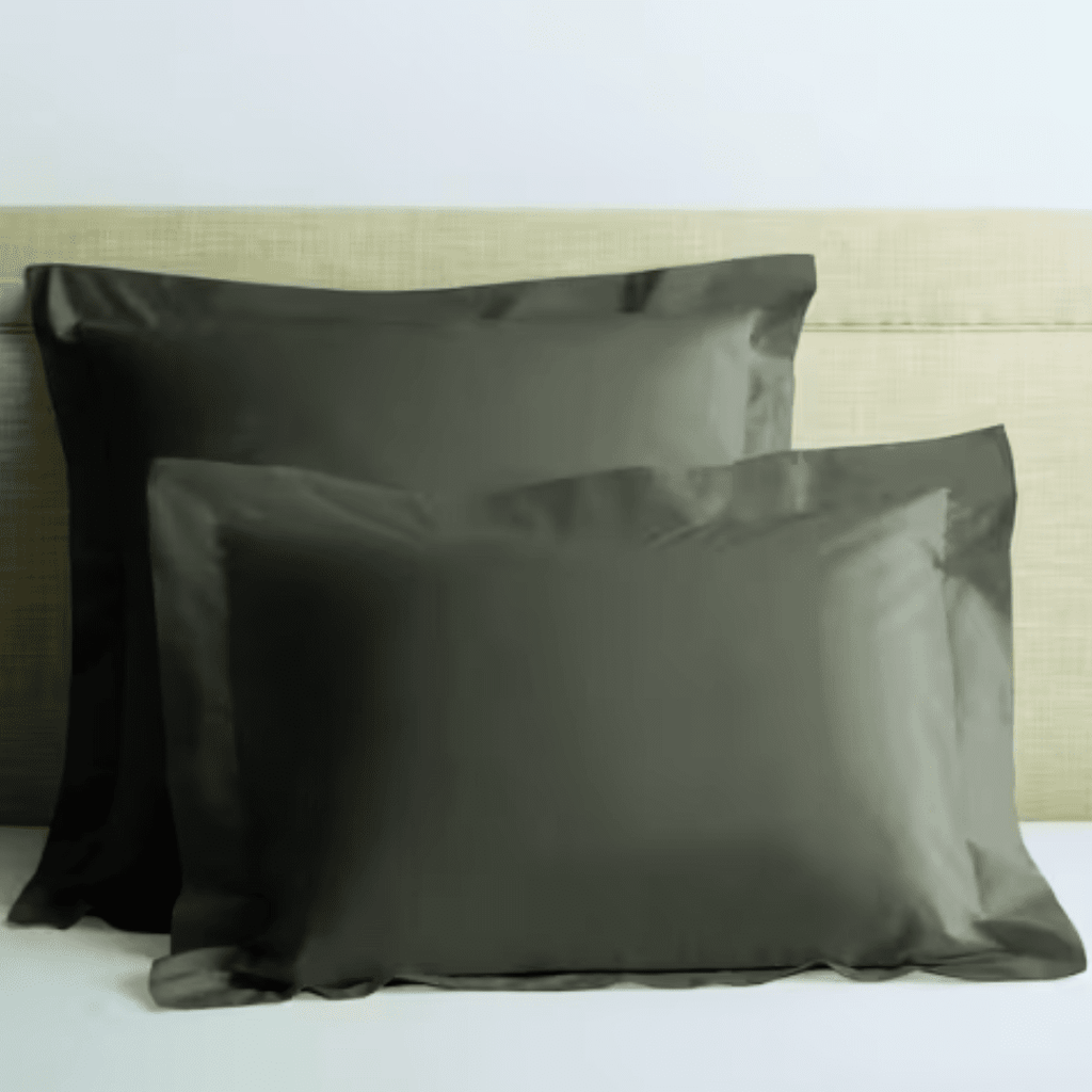 Premium Organic Cotton Pillow Covers- Pack of 2 The White Willow 27L x 20W Inches Warm Grey 
