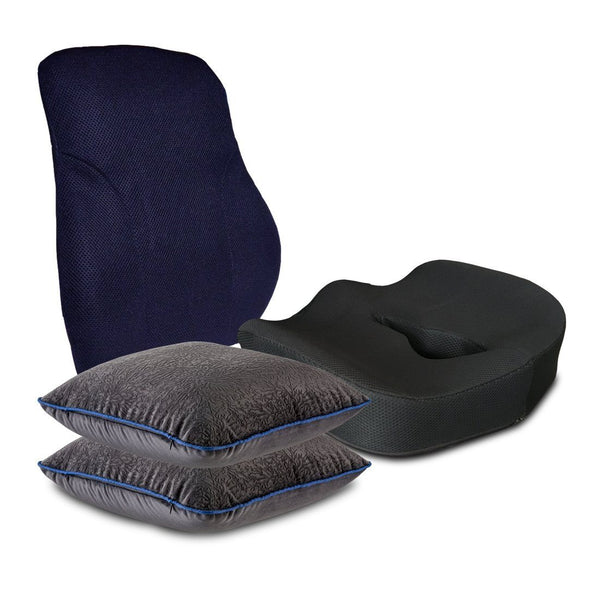 Pronto - Car Combo - Cushions, Lumber Backrest Pillow & Coccyx Seat Cushion - Medium Firm - The White Willow