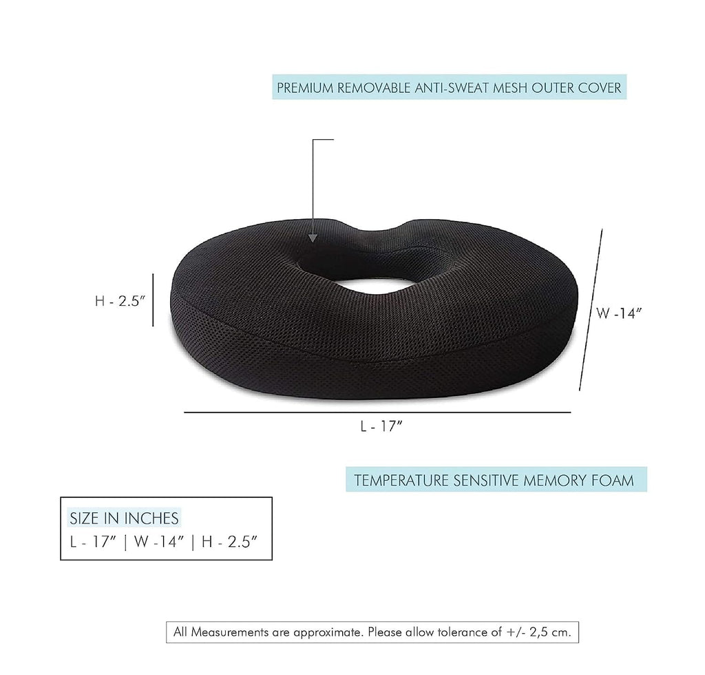 Donut Pillow Tailbone Hemorrhoid Seat Cushion - Cooling Gel Coccyx