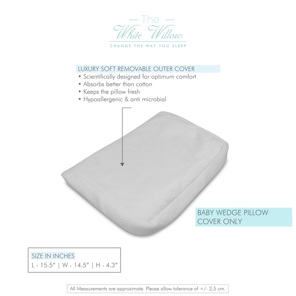 Soft Fabric Cover For Seat Wedge With Zip Closure Case - 15.5" x 14.5" x 4.3" - The White Willow