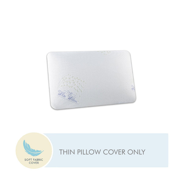 Soft Fabric Thin Pillow Cover Only With Zip Closure - 24” x 15” x 4” - The White Willow