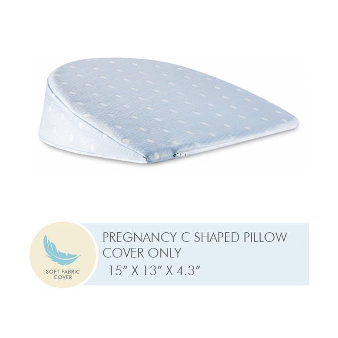 Soft Foam - C Shaped Baby Crib Wedge Pillow - Special Inclined - Cover Only Pillow Cover The White Willow Blue Dot 