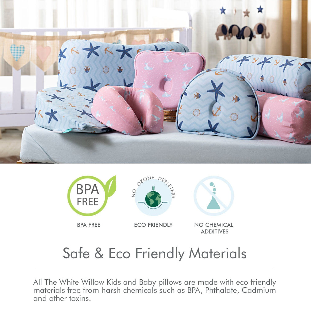 Star Fish - Soft Foam - C Shaped Baby Crib Wedge Pillow - Special Inclined - Medium Firm Maternity & Kids The White Willow 