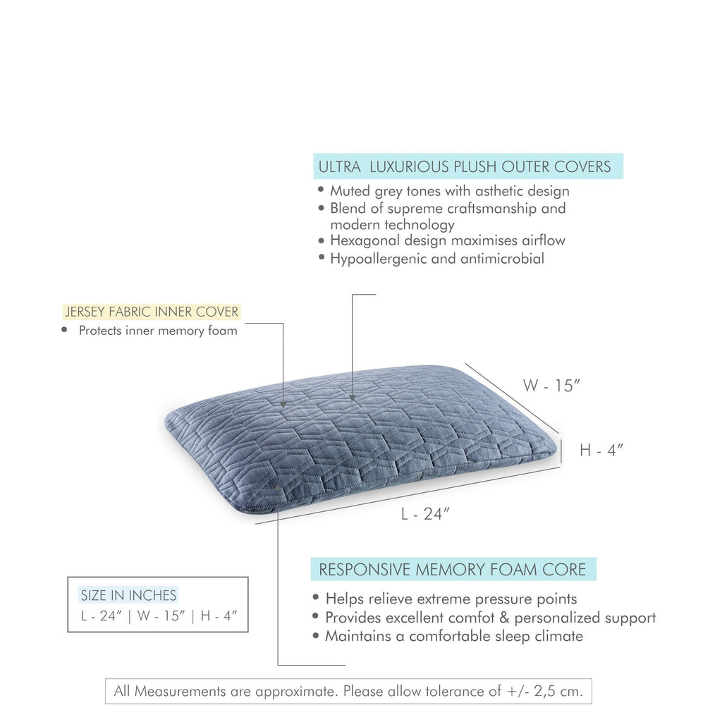 Svelte - Memory Foam Pillow - Slim - Medium Firm Pillows The White Willow 