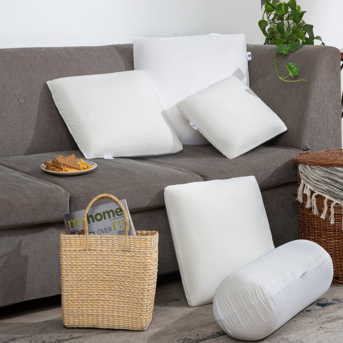 SET Premium Memory Foam Lumbar Back & Seat Cushion Pillow 4 Large Chairs
