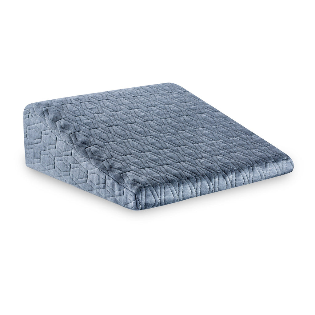 Terra- Cooling Gel Egg Crate & HR Foam Bed Wedge Pillow - Medium Firm Bed Wedge The White Willow Standard Size- 18" x 18" 7"Inch Low Height Grey