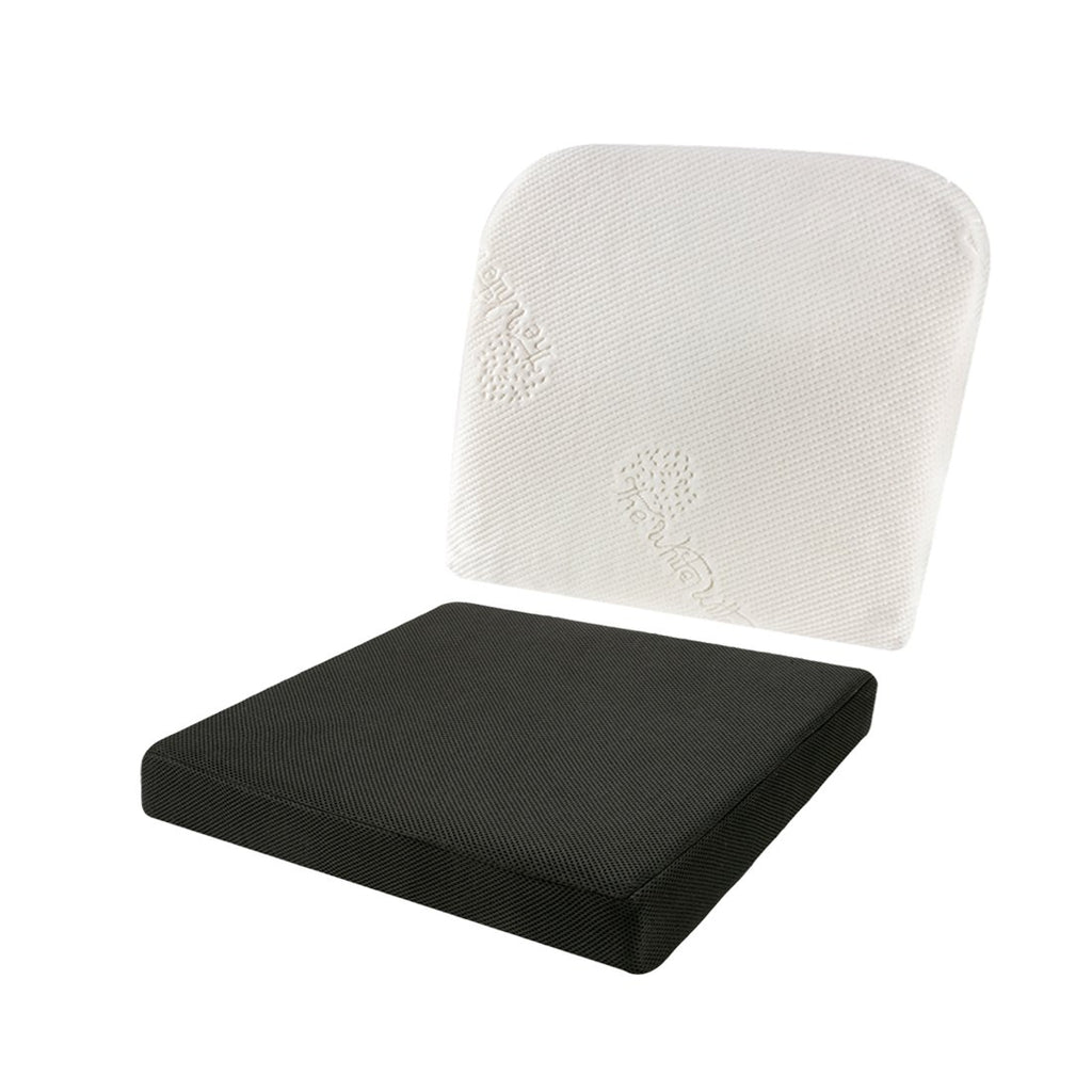 Unity - Work From Home Combo - Slim Lumbar Back Seat Cushion & Indoor Square Seat Cushion - 18" x 18" - Medium Firm - The White Willow