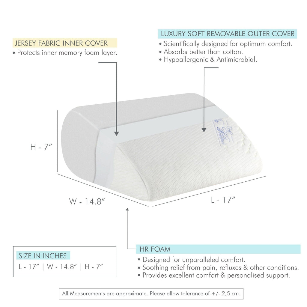 Vesta - Wedge Pillow - Small Size - Round Support The White Willow 